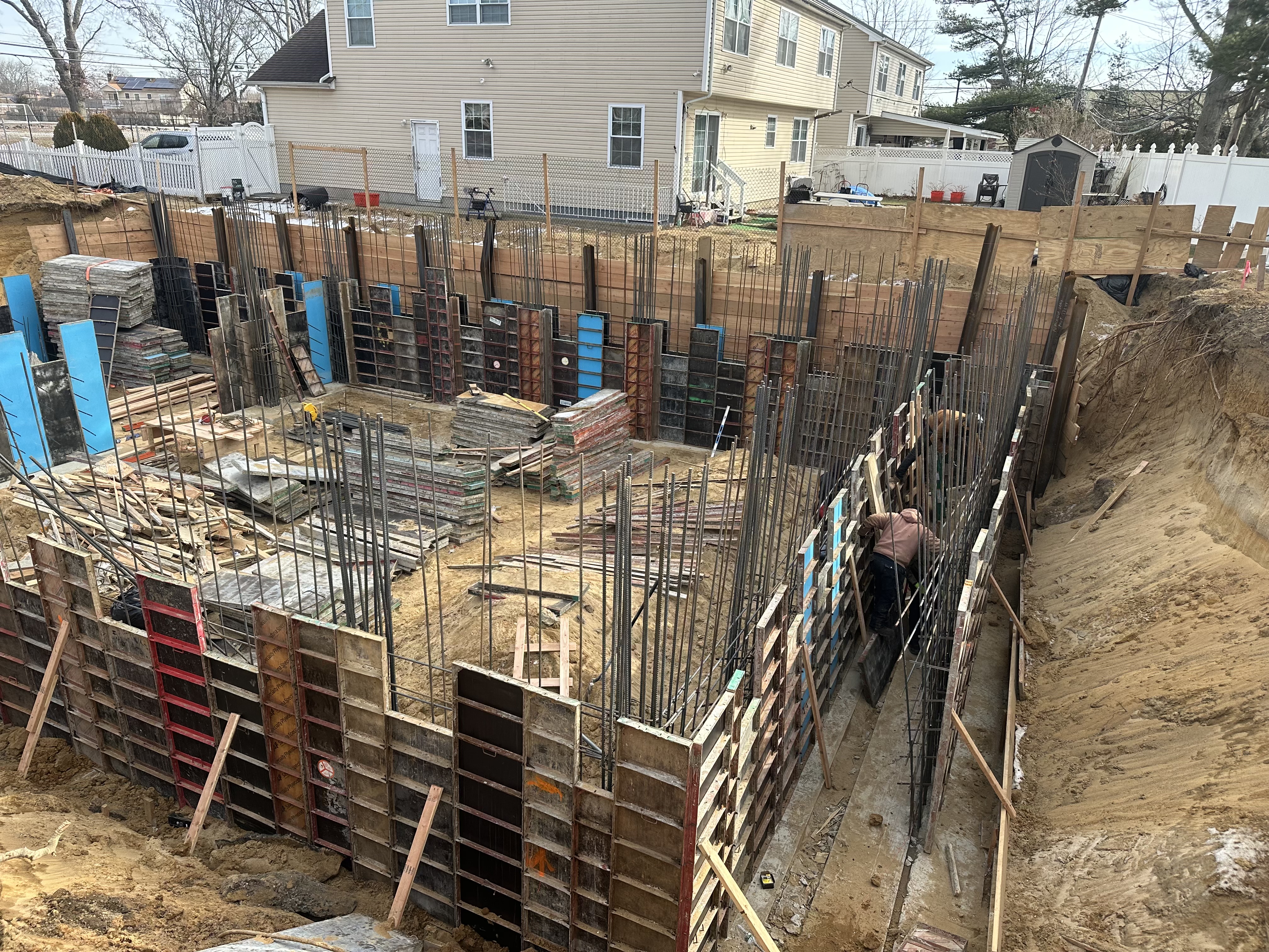 Foundation and rebar construction