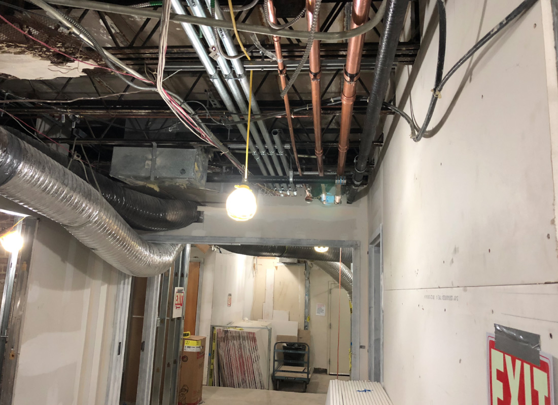 Conduit and copper piping runs