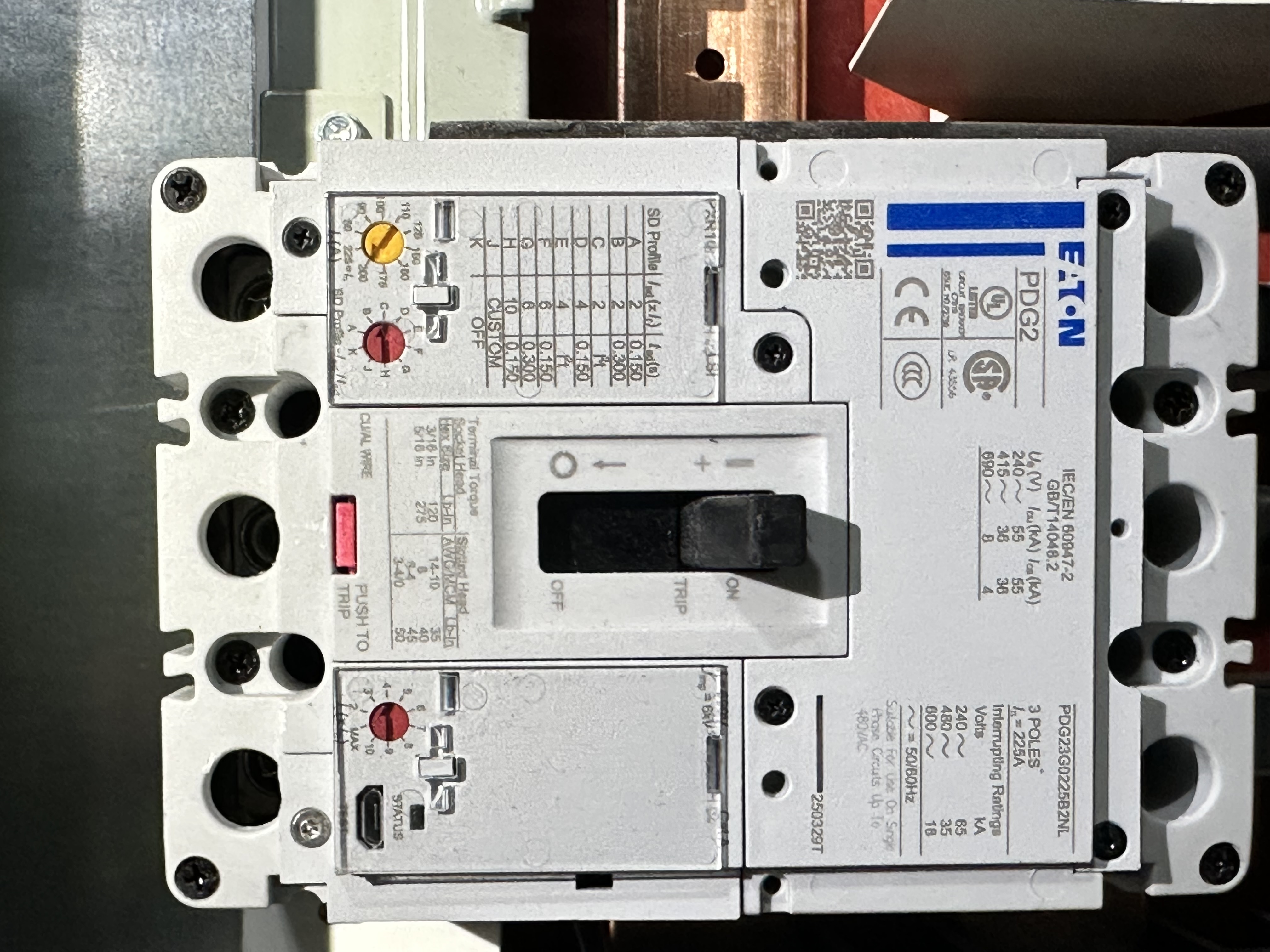 Industrial circuit breaker close-up